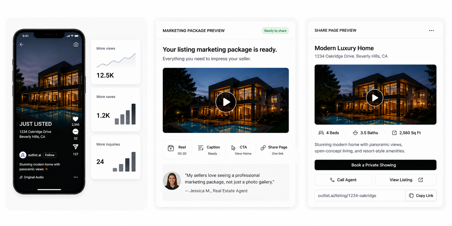 Outlist complete listing marketing package preview