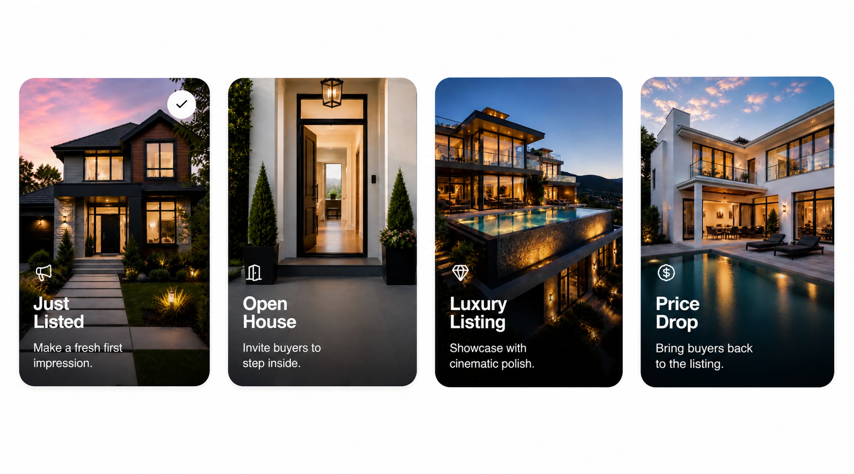 Listing marketing goal cards